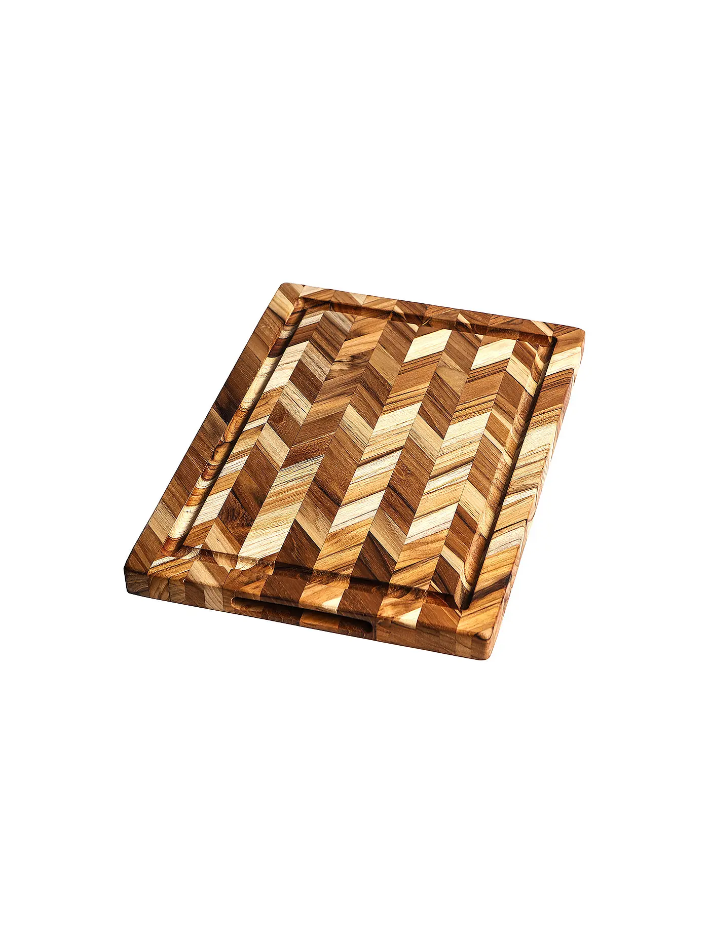 TEAKHAUS | Schneidebrett Herringbone 36x25cm Teakholz | 